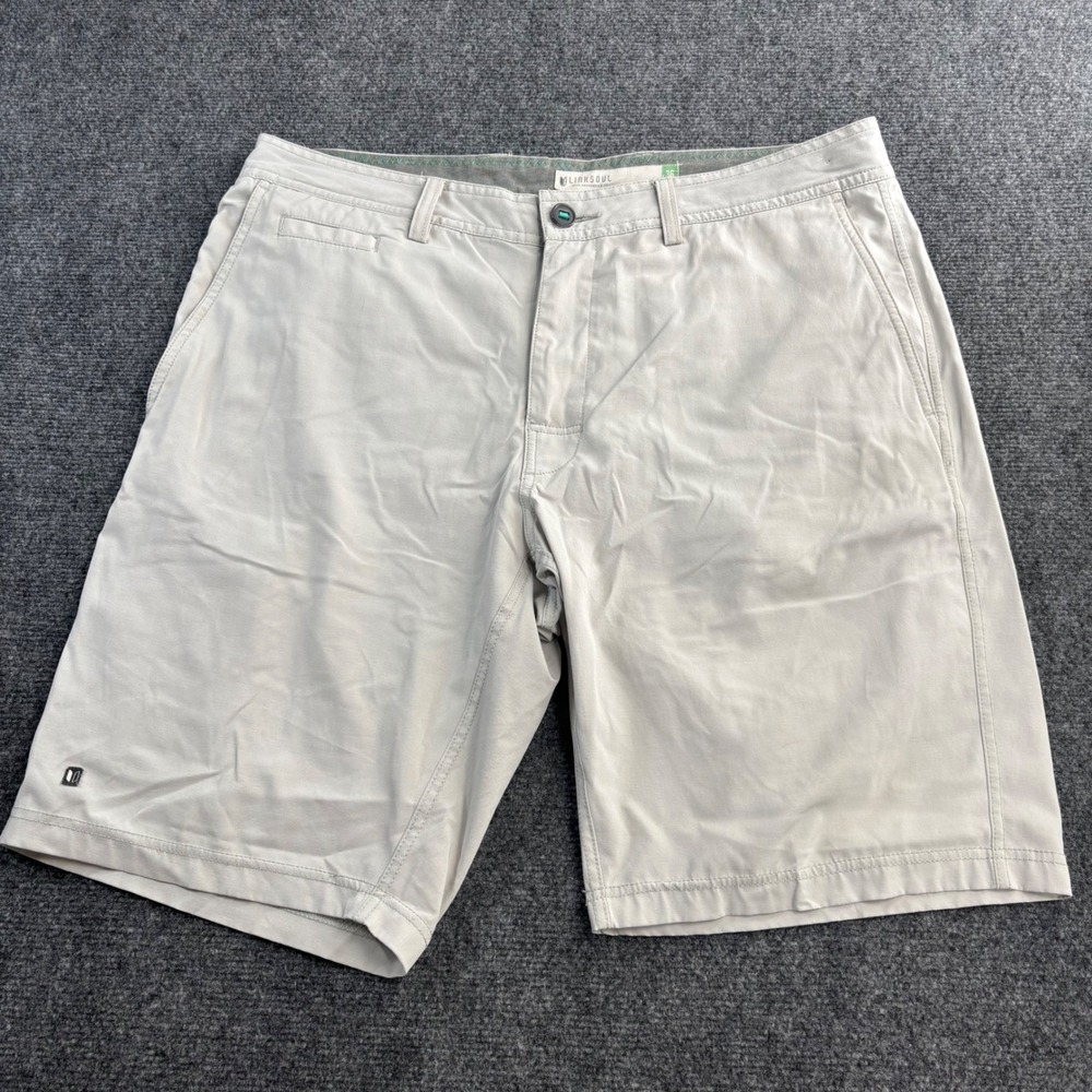 Linksoul Boardwalker Shorts Mens 36 Light Gray Stretch Golf Chino Performance